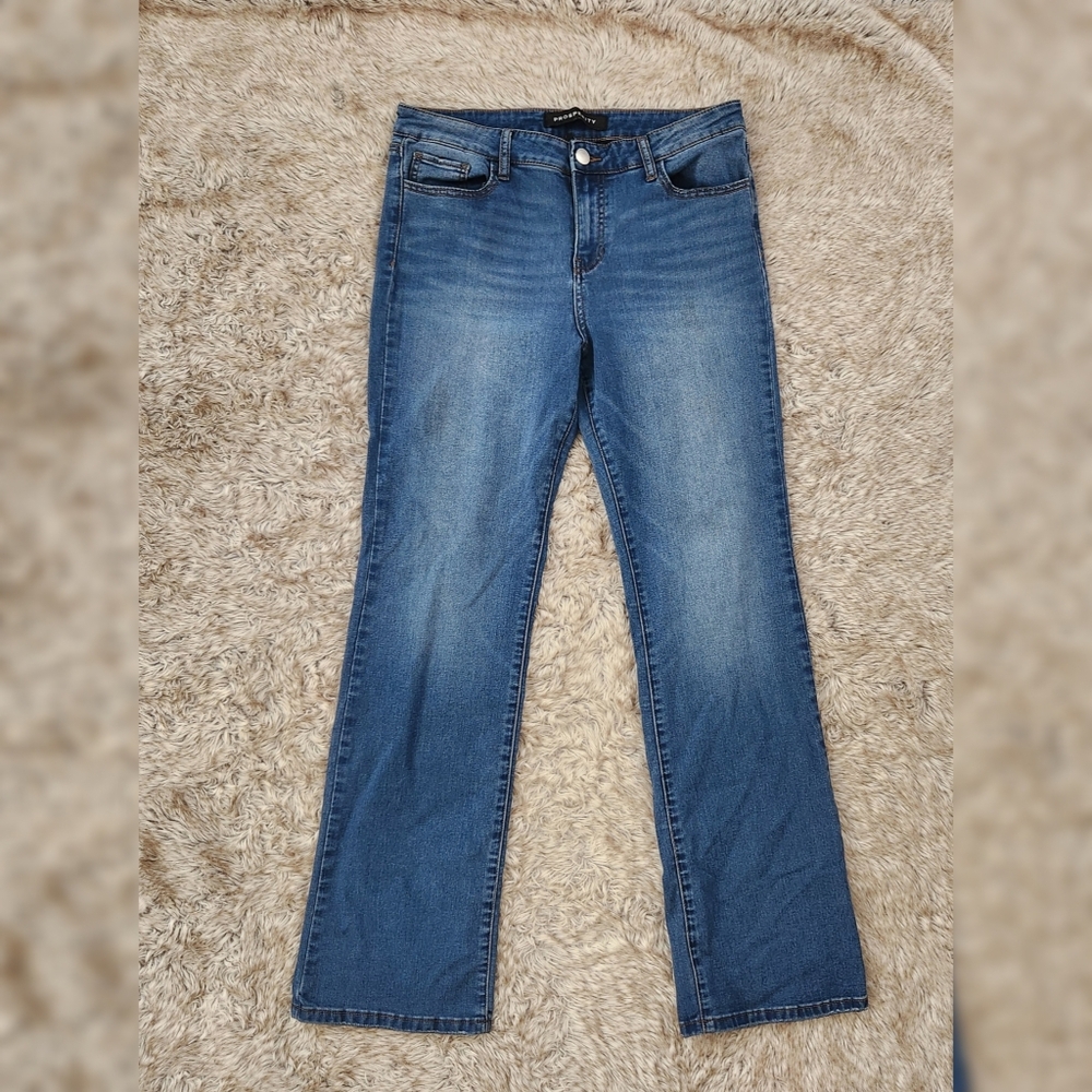 Prosperity Jeans Mid Rise Straight Leg Jeans Medium Wash Women's Size 32